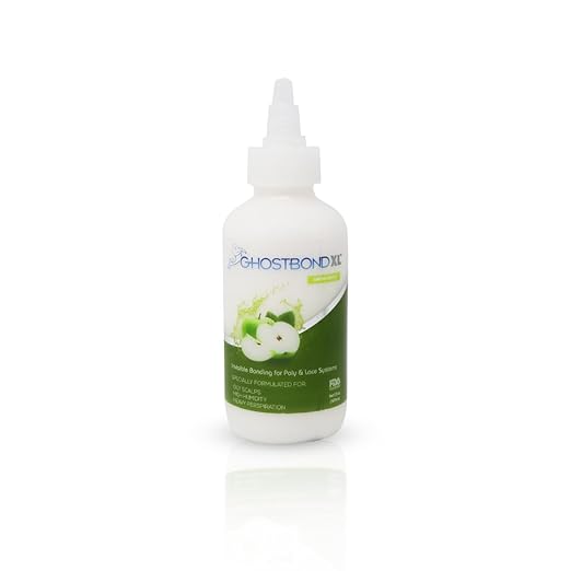 GHOSTBOND XL Hair Replacement Adhesive - 5oz - Invisible Bonding Wig Glue: Extra Moisture Control - Water & Oil-Resistant, Light Hold for Poly and Lace Hairpiece, Wig, Toupee Systems, (Green Apple)