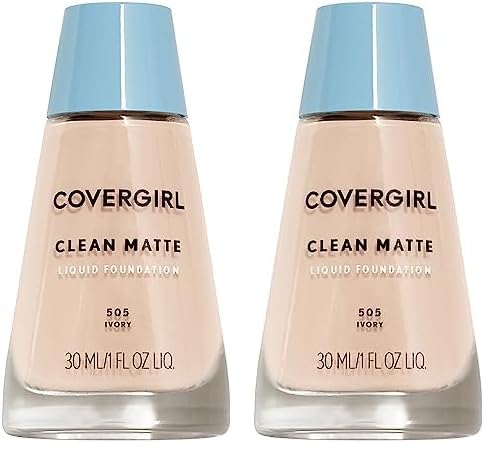COVERGIRL, Clean Matte Liquid Foundation, Ivory 505, , of 2) 1 oz