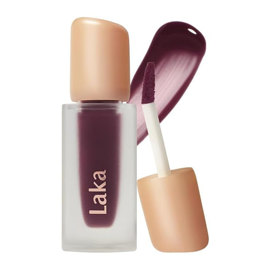 Laka Fruity Glam Tint, 4.5g/0.15oz, Glowing Lip Stain with Wide Color Spectrum, Hydrating & Lightweight Texture, Buildable Color, Non-Sticky, Vegan, K-Beauty (#123 Unsweet berry)