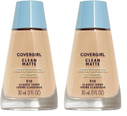 COVERGIRL Clean Matte Liquid Foundation Classic Ivory, , of 2) 1 oz