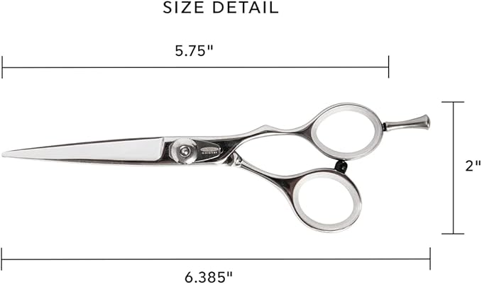 Cricket Logo Gold Series Pro Hair Cutting Scissors, 5.75" - Hair Scissors for Professionals & Barber, Convex Edge Blade, Forged Stainless Steel, Adjustable Tension, Ergonomic Grip