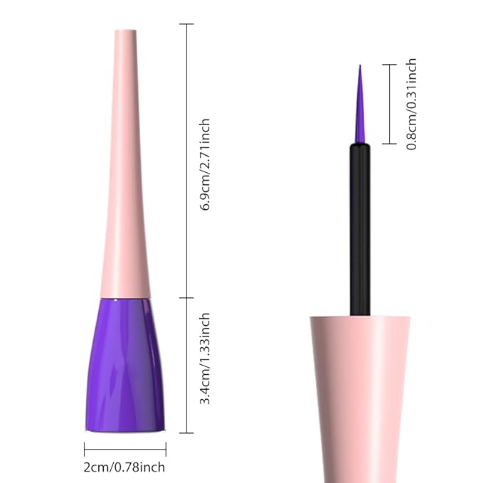 evpct 1Pcs Blue Violet Liquid Eyeliner Waterproof Blue Voilet Eye Liners for Women, Eyes Wing Stamps Shapes Colored Eyeliner delineador de ojos a prueba de agua contra el agua blanco para ojos