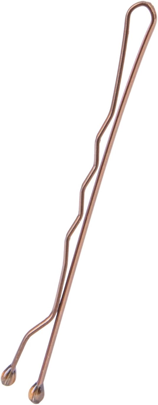 Amazon Basics No Slip Bobby Pins, 72 count, Brunette Brown, High Gloss Bobby Pins for Pain Free, Comfortable, All-Day Styling and UpDos. For All Hair Types