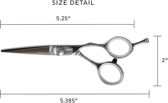 Cricket Logo Gold Series Pro Hair Cutting Scissors, 5.25" - Hair Scissors for Professionals & Barber, Convex Edge Blade, Forged Stainless Steel, Adjustable Tension, Ergonomic Grip