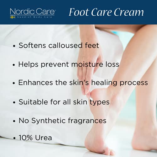 Nordic Care Foot Care Cream Intensive Repair - Repairs & Hydrates Dry & Cracked Heels, 10% Urea Cream Treats Severely Dry Feet, Cracked Heels & Callus Removal, Lanolin-free | 6 Oz (Pack of 2)