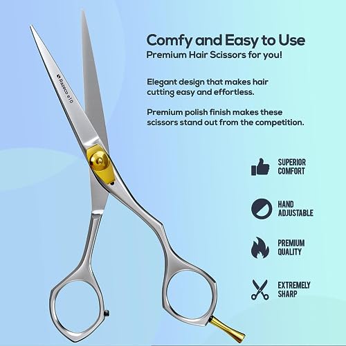 Suvorna Hair Cutting Scissors for Professionals, Barbers - Hair Shears for Cutting, Trimming, Grooming, Precision - Extremely Sharp Razor Edge - Made With 6.5" Japanese Stainless Steel for Men, Women.