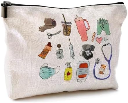 QGFM Nurse Makeup Bags - Cosmetic Bags With Zipper for Nursing Students