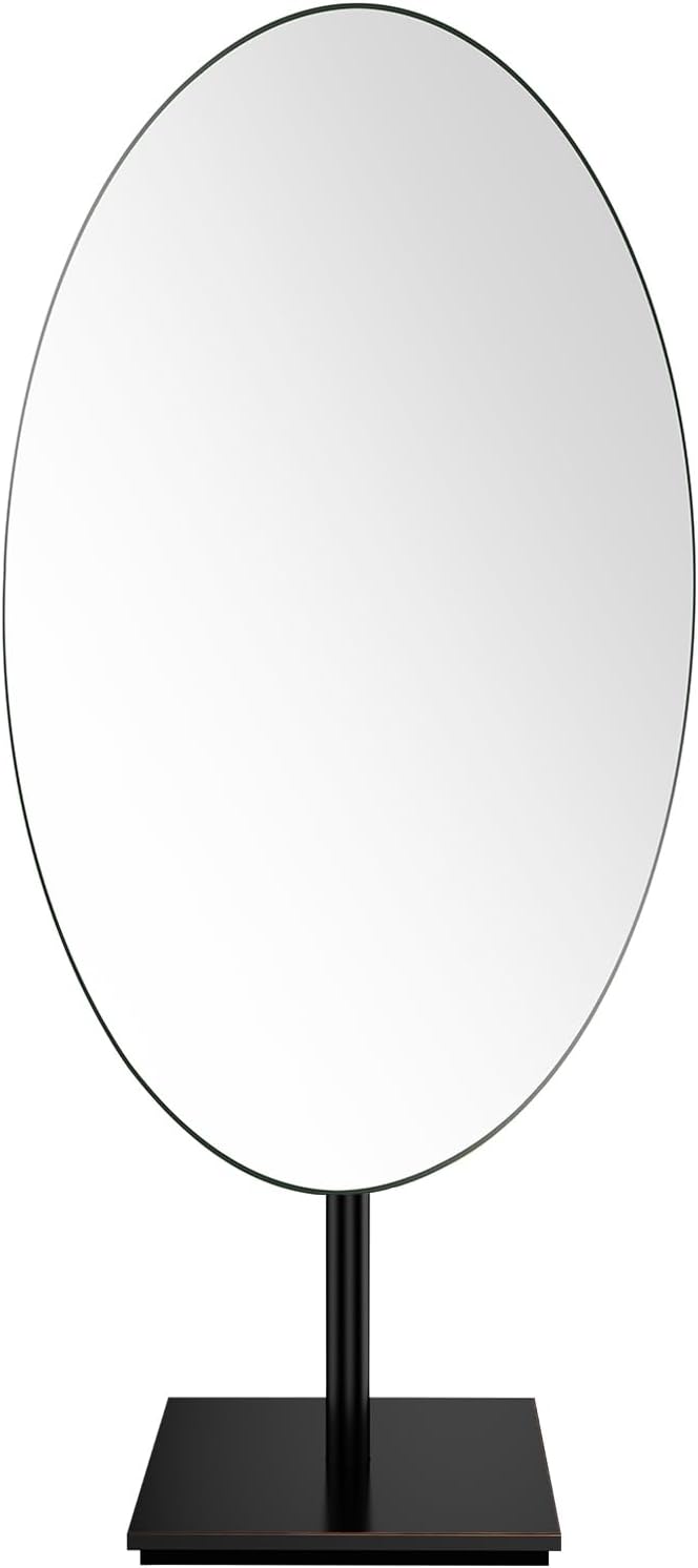 GURUN Large Oval Tabletop Vanity Mirror 7x12 Oil Rubbed Bronze Luxuries Makeup Mirror with Stand for Jeweller's M2017-ORB