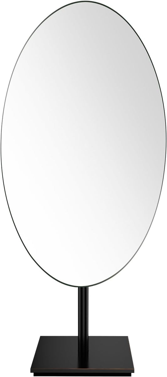 GURUN Large Oval Tabletop Vanity Mirror 7x12 Oil Rubbed Bronze Luxuries Makeup Mirror with Stand for Jeweller's M2017-ORB