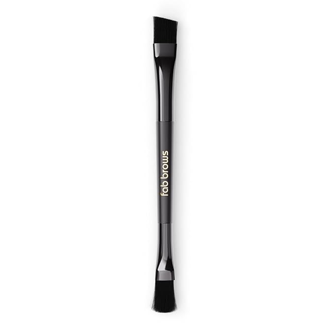 Fab Brows Lux Brow Brush | Ultra Fine Angled Eyebrow Brushes | Larger Dual Brow Brush | Creates Bold or Soft Looks | Beginner-Friendly | Eyebrow Makeup Brushes | Beauty Tools | Vegan, Hypoallergenic
