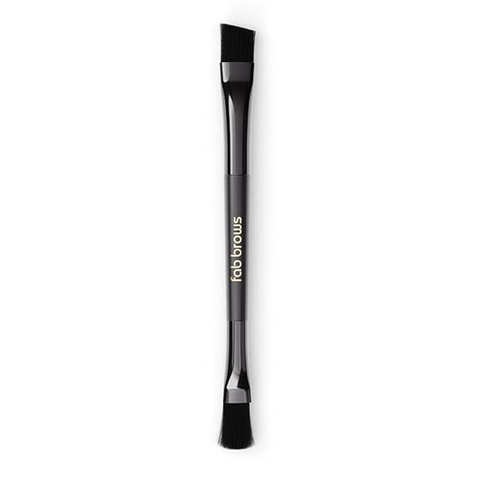 Fab Brows Lux Brow Brush | Ultra Fine Angled Eyebrow Brushes | Larger Dual Brow Brush | Creates Bold or Soft Looks | Beginner-Friendly | Eyebrow Makeup Brushes | Beauty Tools | Vegan, Hypoallergenic