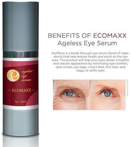 Ecomaxx Ageless Eye Serum-Anti Aging Serum- Naturally Repair Under Eye Area -Minimize Fine Lines and Wrinkles -Fight Signs of Aging