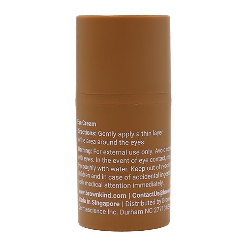 brownkind Eye Cream – Reduces Dark Circles & Puffiness, Lightweight Formula with Peptides & Amla, Dermatologist-Designed for Melanin-Rich Skin, 15ml