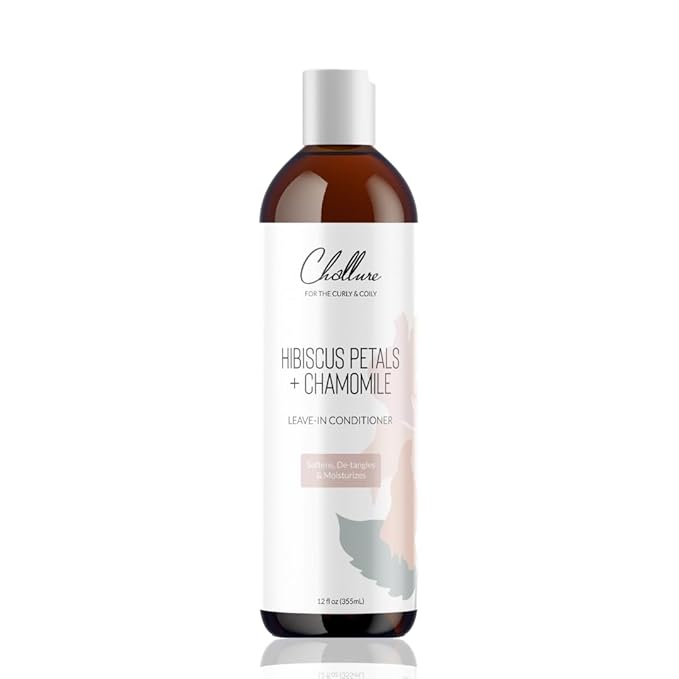 challure Curl Defining Leave-In Conditioner with Hibiscus and Chamomile - Detangles, Moisturizes & Controls Frizz for Curly & Coily Hair - Vegan, Sulfate-Free, 12 oz