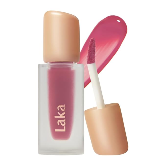Laka Fruity Glam Tint, 4.5g/0.15oz, Glowing Lip Stain with Wide Color Spectrum, Hydrating & Lightweight Texture, Buildable Color, Non-Sticky, Vegan, K-Beauty (#113 Pleasure)