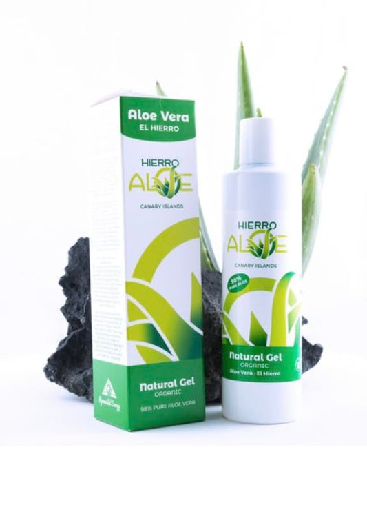 HIERROALOE Aloe Vera Gel. Skin care. Lotion. Natural Gel 100 ml (98% Pure Aloe Vera Juice). 100% Pure Aloe transparent Gel Natural de Aloe Vera (organico) 98%. (3.4 Oz.)