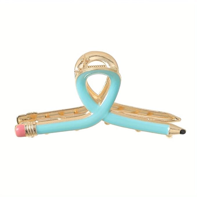 3Pcs Pencil Hair Clips for Women Teacher Hair Clips for Thick & Thin Hairs Pencil Claw Clip Teacher Barrettes Accessories for Styling Back to School Gifts for Girlfriend Sister