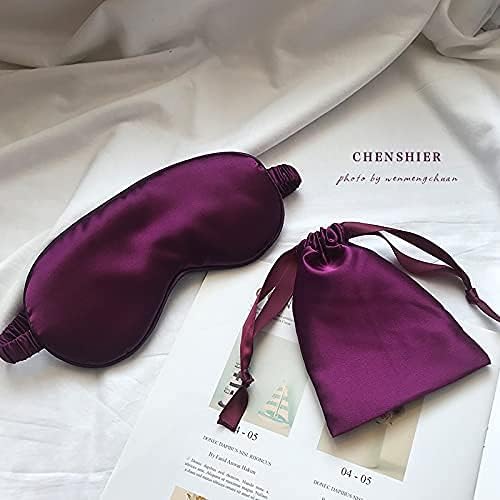 LCBD Silk Satin Sleeping Eye Mask, Dark Purple Sleep Eye Mask Night Blindfold for Women and Men, Soft Breathable Blackout Eyeshade Eye Cover for Travel, Wedding Bridesmaid Gift