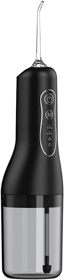 MAIDUOO Portable Water Flosser with 4 Modes & Nozzles, 260ml Leak-Proof Tank, IPX7 Waterproof, 30-Day Battery - Ideal for Family, Travel & Sensitive Gums,Black