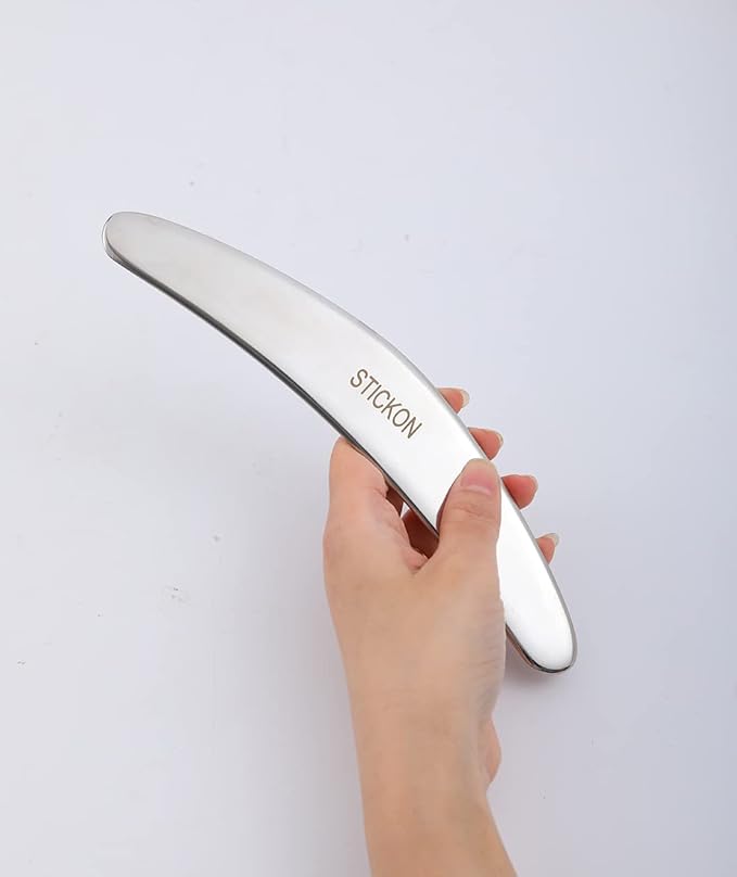 STICKON Gua Sha Massage Tool 2 in 1 Stainless Steel Gua Sha Scraping Massage Tools IASTM Tools Great Soft Tissue Mobilization Tool(STICKON-34)