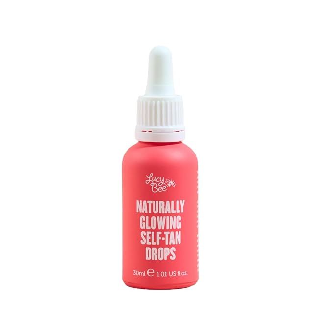 Lucy Bee Self Tanning Drops, Customizable Natural Tan for Face & Body, Coconut Water & Aloe Vera, Formulated without Fragrance, Add In Drops, Certified Vegan & Cruelty Free, 1.01 Fl oz