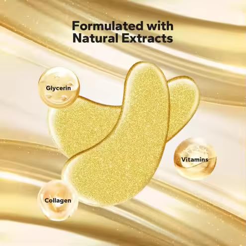 GLOWFINITY 24k Gold Under Eye Patches (10 Pairs), eye mask, Collagen Skin Care Products, Eye Patches for Puffy Eyes, eye masks for dark circles and puffiness