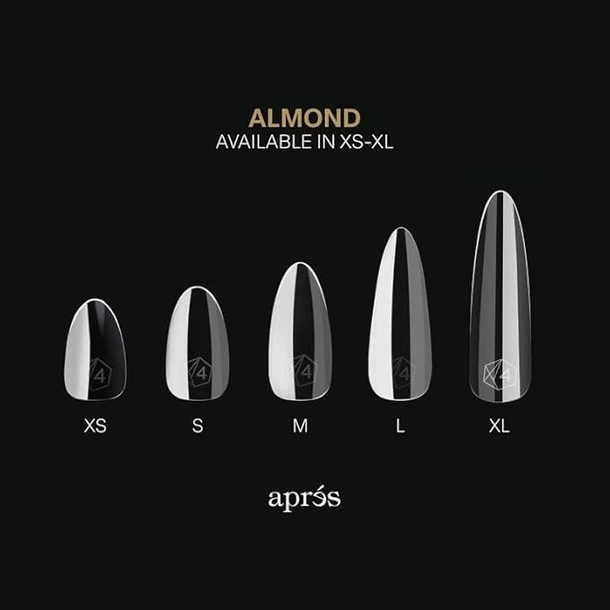 Aprés Gel-X® Almond Box of Nail Tips | 280 Gel-X Tips, Soft Tips, 14 Sizes 00-9 | Half-sizes Included (Natural Almond Short, 280 Count)