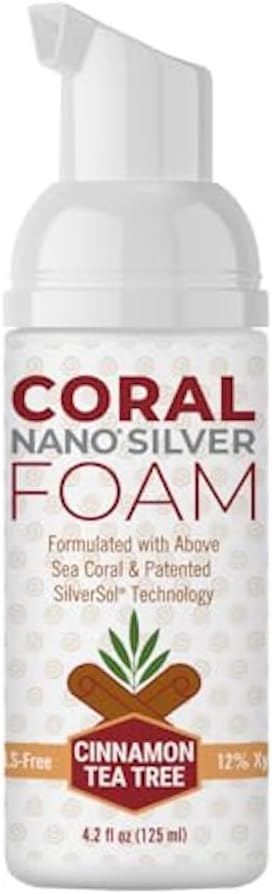 Coral Nano Silver Foaming Toothpaste – Fluoride Free Natural Remineralizing Tooth Foam – Whitening, SLS & Glycerin Free with Xylitol & Coral Calcium – Cinnamon Flavor (4oz, 3-Month Supply)