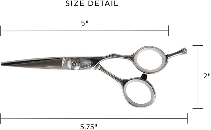 Cricket Logo Gold Series Pro Hair Cutting Scissors, 5" - Hair Scissors for Professionals & Barber, Convex Edge Blade, Forged Stainless Steel, Adjustable Tension, Ergonomic Grip