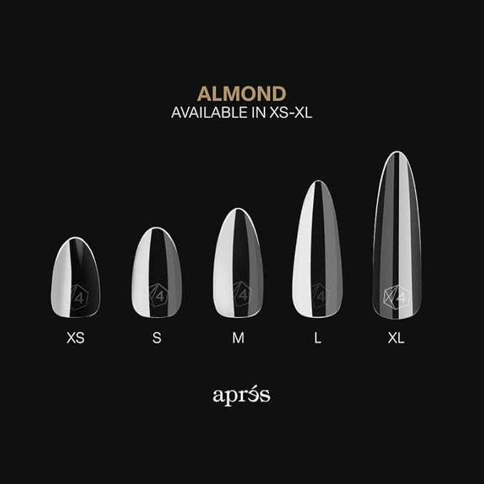 Apres Gel-X® Almond Box of Nail Tips | 280 Gel-X Tips, Soft Tips, 14 Sizes 00-9 | Half-sizes Included (Natural Almond Long, 280 Count)