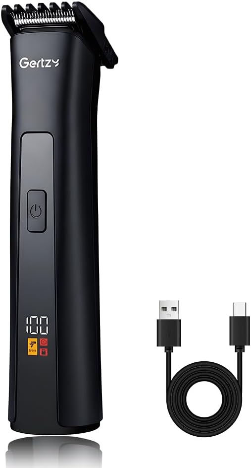 Electric Beard Trimmer for Men Professional Adjustable Length limit comb and Hair Trimmer, Men's Beard Mustache Trimming and Body Hair Trimmer, Cordless Digital Display and Rechargeable USB-c Charger