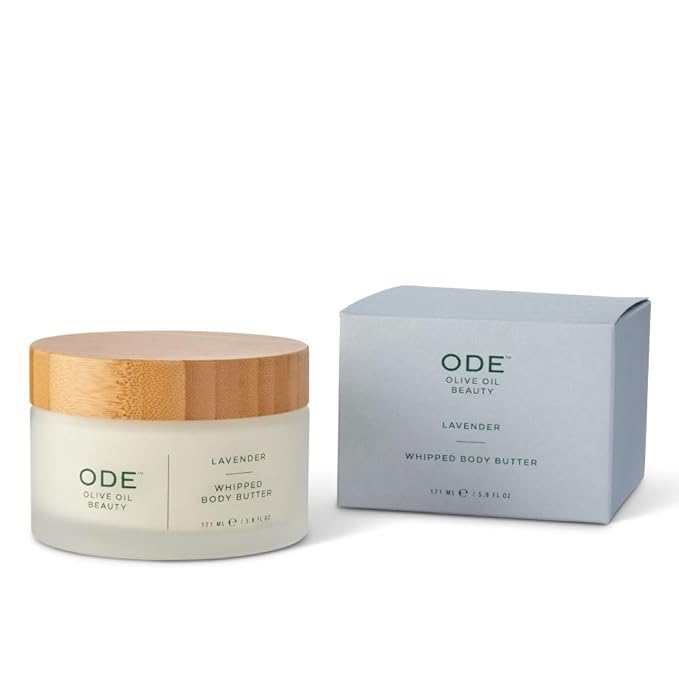 McEvoy Ranch Whipped Body Butter | ODE Olive Oil Beauty | 5.8 FL OZ | Crafted with Organic EVOO, Hyaluronic Acid, Organic Shea & Cocoa Butters | Nourishing, Brightening, Firming (Lavender)