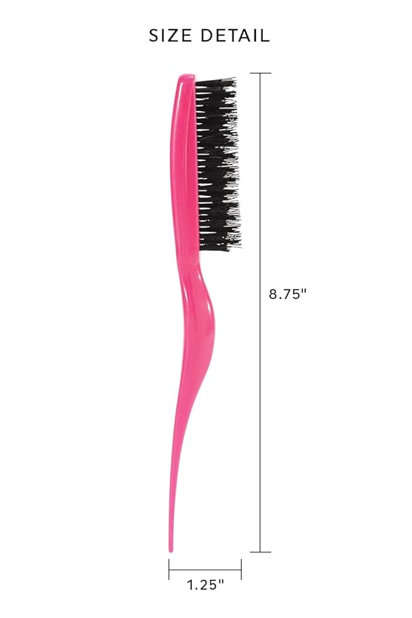 Cricket Amped Up Teasing Hair Brush - Adds Major Volume and Shine, Heat Resistant, Ideal for Slick Back, Updos & Detangling All Hair Types, with Ergonomic Handle and Sectioning Tip, Fuchsia