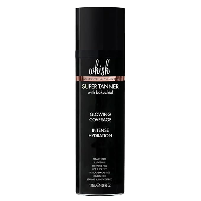 Whish Self Tanner with Bakuchiol Oil - Reduces Fine Lines & Wrinkles, Hydrating & Firming, 4.06oz