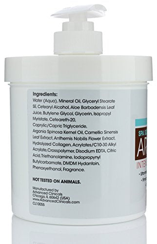 Advanced Clinicals Spa Size Pure Argan Oil Intensive Beauty Cream. Anti-aging Cream for Wrinkles and Dry Skin. (16oz)