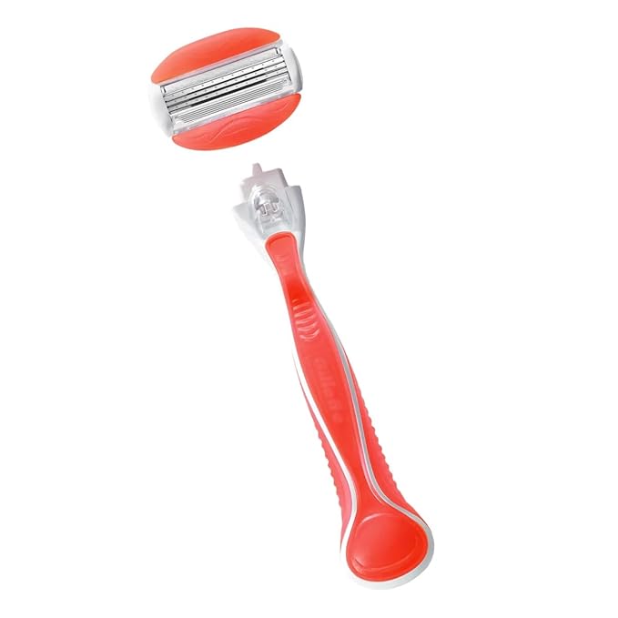 Vennus Comfort Glide Sunny Citrus Women's Razor, Pivoting Head, Gel Bar, No Shave Cream Required, 3 Bladed for Smooth Shave, 1 Handle + 12 Blade Refills