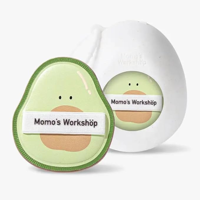 Momo's Workshop Makeup Sponge-Hydropolyurethane Foundation Sponge for Buildable Coverage, Dry&Wet Use with PU Leather Handle, Beauty Tool,2pcs With Storage Case