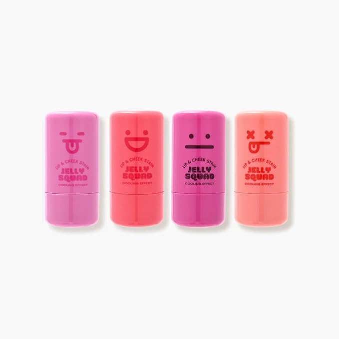 Jelly Squad Lip and Cheek Stain 2 in 1 Tinted Jelly Blush and Lip Stain Long Lasting Lightweight Natural Finish Goofy Cherry Pink, 0.28 FL.OZ/8G，pack of 1