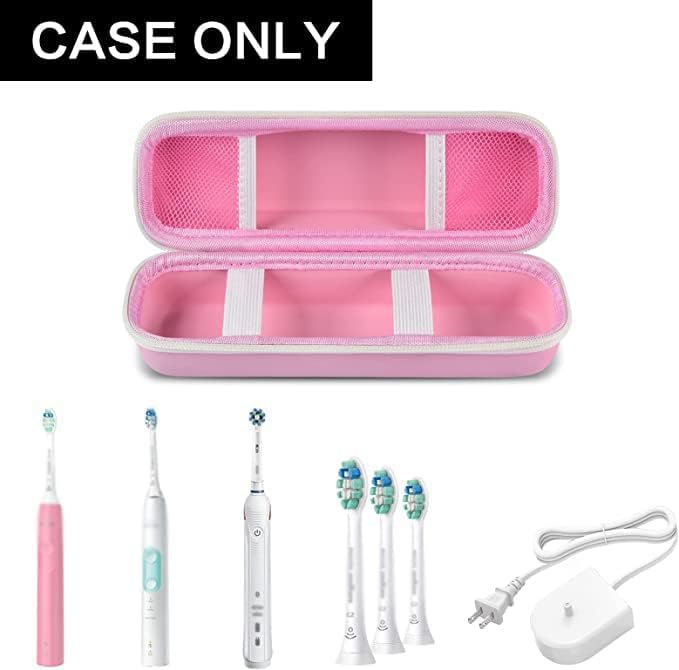 GWCASE Toothbrush Travel Case Compatible with Oral-B Pro 1000 2000 3000 3500 5000 7500/ for Philips Sonicare ProtectiveClean 4100 6100 5100 6500 7500 Rechargeable Electric Toothbrush (Box Only) -Pink