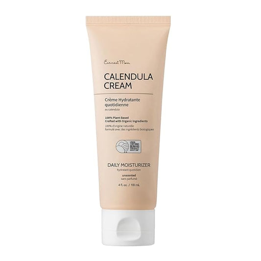 Earnest Mom Calendula Cream | Face Moisturizer for Sensitive, Dry Skin | With Cica & Ceramide for Skin Barrier Repair & Hydration | 100% Plant Based