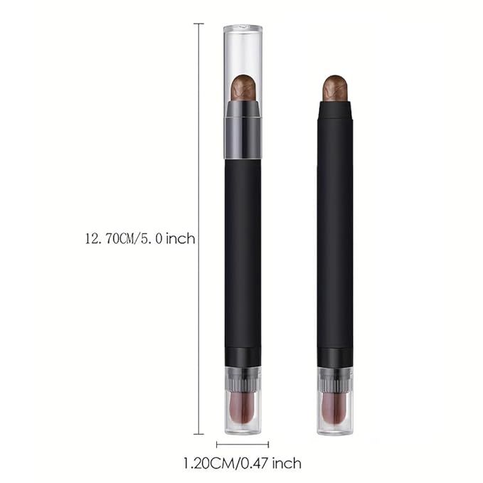 Shimmer Eyeshadow Stick –Mocha Taupe Dual-Ended Creamy Pearl Eye Shadow Pencil with Built-In Smudger, Waterproof Long-Lasting High Pigment Eye Makeup for Smooth Glide 08#