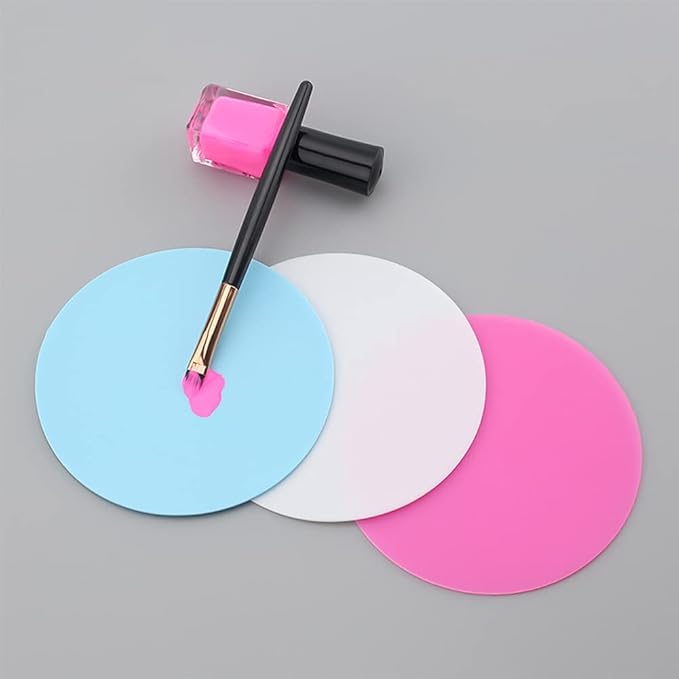 8 Sheets Silicone Round Shape Nail Art Painting