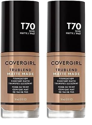 COVERGIRL TruBlend Matte Made Liquid Foundation, Caramel (Pack of 2)