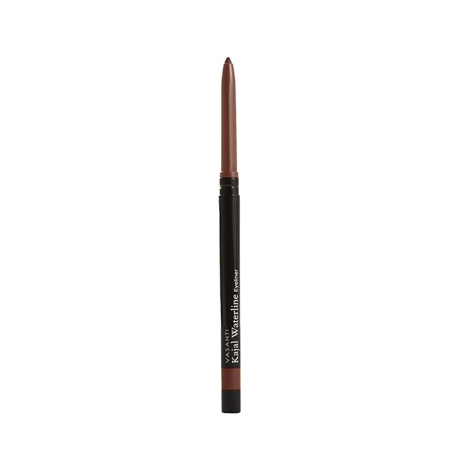 VASANTI Kajal Waterline Eyeliner Pencil - Long lasting, Blendable, Safe for Sensitive Eyes, Waterline Eye Liner - Water resisitant & Smudge proof - Opthalmologist Approved and Tested (Hazel Brown)