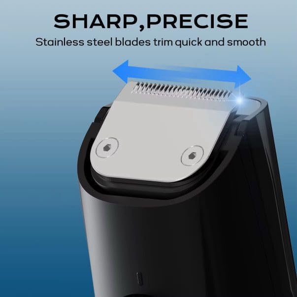Vacuum Beard Trimmer for Men – Mustache Trimmer with Adjustable Comb - Men's Beard Trimmer Cordless - Beard Trimmer with Vacuum Precision Dial, Low Noise, Waterproof Grooming Kit