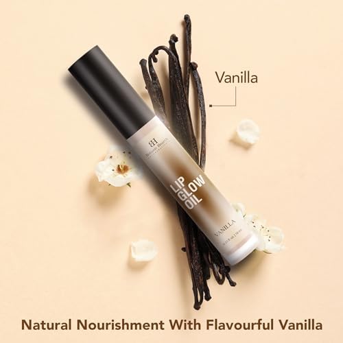 Botanic Hearth Lip Glow Oil With Vanilla Flavor | Moisturizing & Hydrating Lip Gloss Oil For Dry Lips | Transparent Gloss | Lightweight & Non Greasy | 0.2Fl Oz
