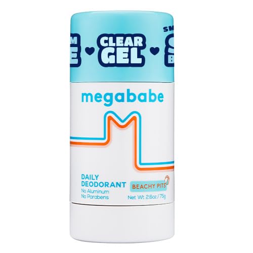 Megababe Daily Deodorant - Beachy Pits | Aluminum-Free, Clear & Clean | 2.6 oz - 2 Pack
