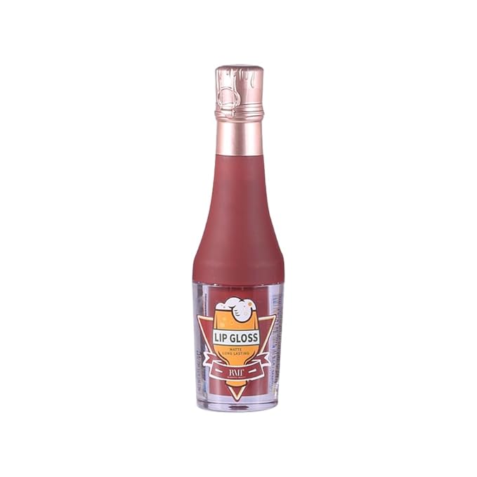 Nude Tined Long Lasting Matte Lipgloss in Bottle Shape Container (04)