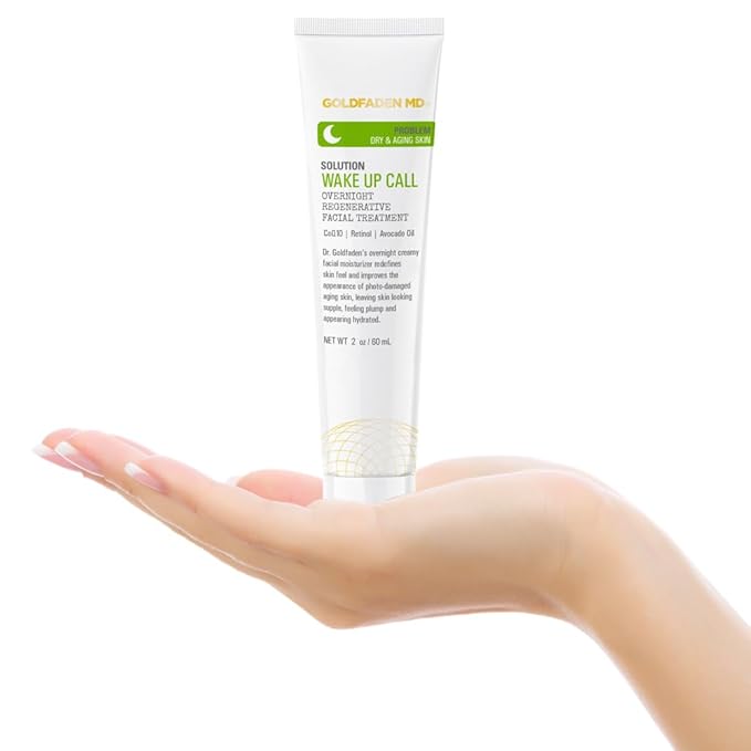 Dr. Goldfadens Wake Up Call Night Facial Moisturizer Night Cream for Dry & Aging Skin | w/Alpha Lipoic Acid, Avocado Oil Retinol, Co-enzyme Q10 2.0 Fl Oz