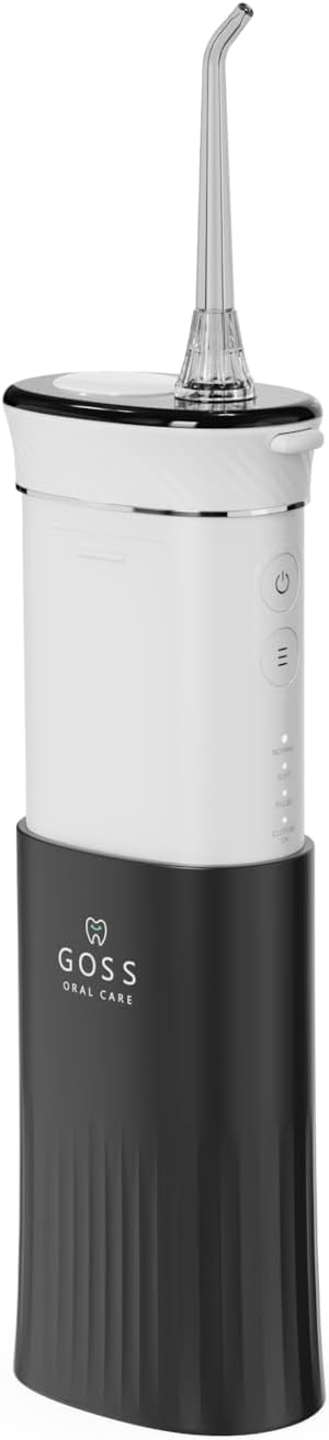Goss Oral Care Portable Water Flosser for Teeth Cleaning – Cordless, Rechargeable Water Flosser for Travel, Braces, Implants, Crowns & Gum Health